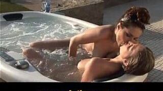 Horny posh chick sexually satisfied in her jacuzzi porn video